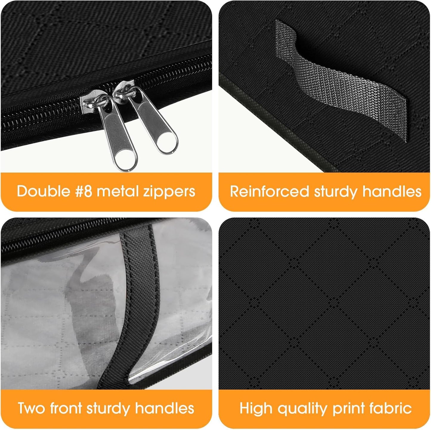 StorageRight Under Bed Storage Bags 3 Pack, 40L Large Clothes & Comforter Storage Containers with Clear Window, Breathable Fabric Organizer for Blankets, Bedding, Seasonal Clothing