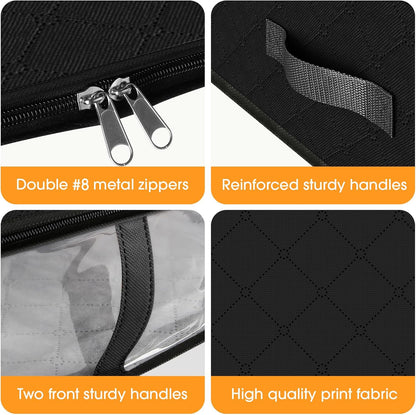 StorageRight Under Bed Storage Bags 3 Pack, 40L Large Clothes & Comforter Storage Containers with Clear Window, Breathable Fabric Organizer for Blankets, Bedding, Seasonal Clothing