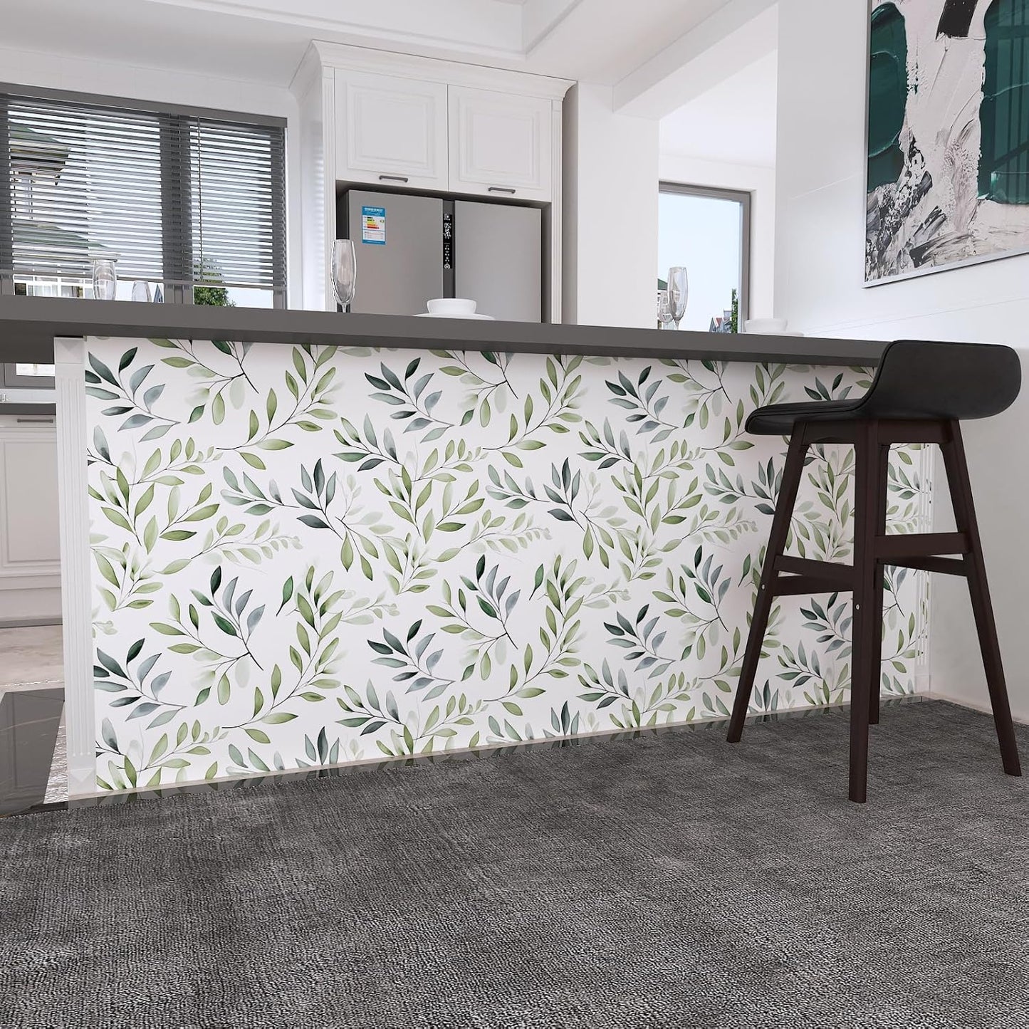 Danodoi Yellow Floral Wallpaper Peel and Stick Vinyl Wallpaper Stick and Peel Colorful Contact Paper for Cabinets Waterproof Self Adhesive Wall Paper for Kitchen Countertop Wall 17.5" x 118"