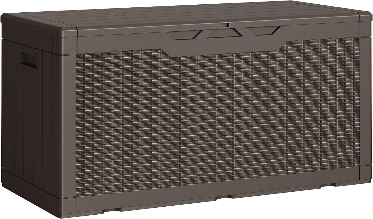 Greesum 31 Gallon Resin Deck Box All Weather Outdoor Storage Boxes for Patio Furniture Set,Outdoor Toys,Garden Tools,Black
