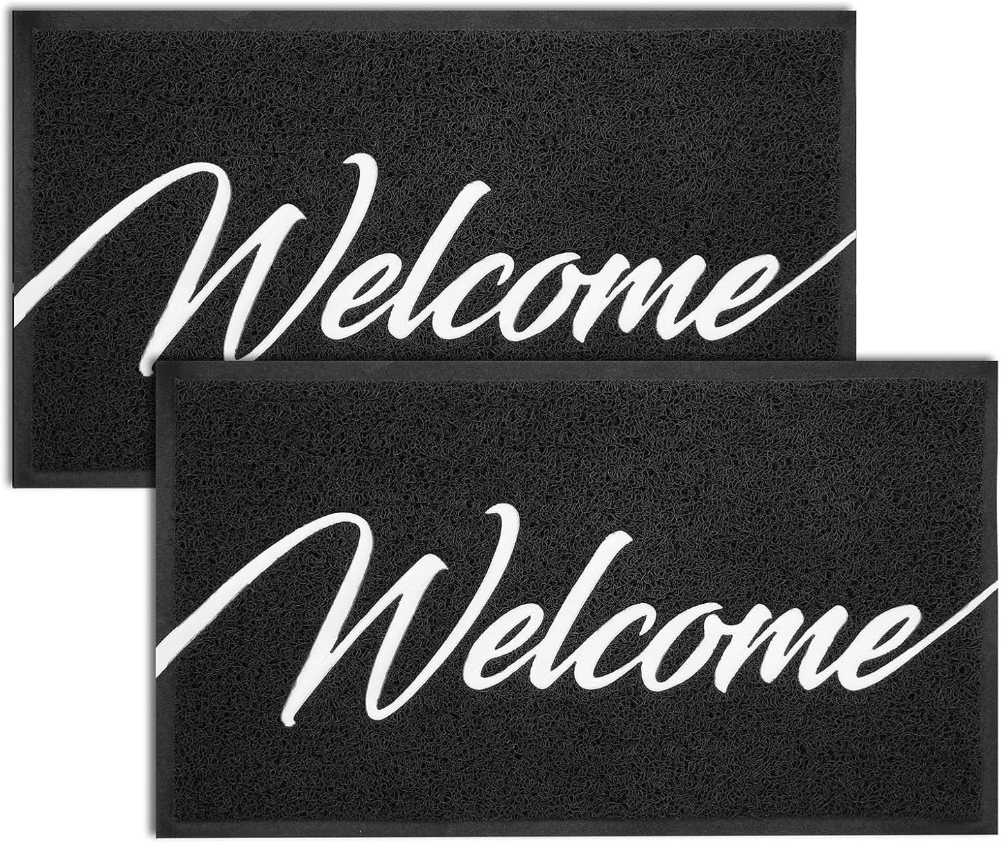 EARTHALL Door Mat Outside Inside Home Doormat, 30"x17.5", Durable Floor Mat Non Slip Mat Ultra Absorb Mud Easy Clean Front Doormat for Garage, Entryway, Patio, High Traffic Areas, Black