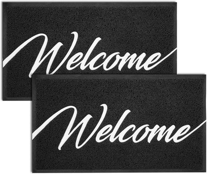 EARTHALL Door Mat Outside Inside Home Doormat, 30"x17.5", Durable Floor Mat Non Slip Mat Ultra Absorb Mud Easy Clean Front Doormat for Garage, Entryway, Patio, High Traffic Areas, Black