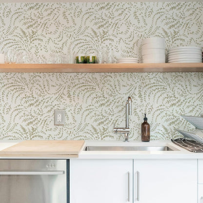 Peel and Stick Wallpaper Boho Wall Paper Peel and Stick Modern Watercolor Beige Wallpaper for Bathroom 17.3"x118"