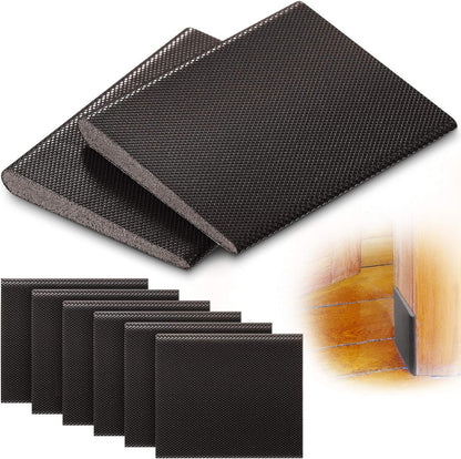 Jetec 6 Peices Self-Adhesive Door Corner Seals, Gap Filler Seal Strip Weather Stripping Draft Stopper Door Frame Seal Corner Foam for Weather Protection Isolation of Noise(Black)