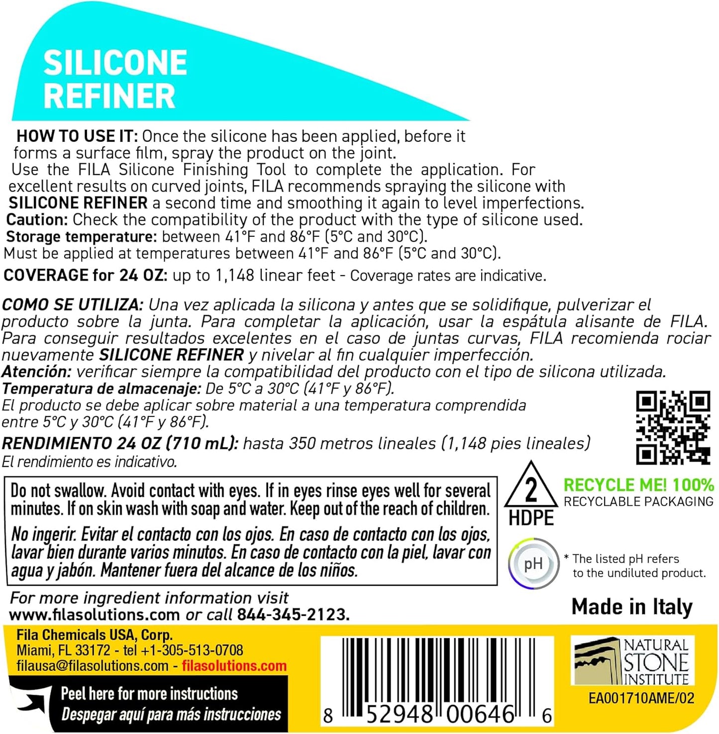 Fila Surface Care Solutions - Silicone Finishing Kit with Smoothing Spray, Caulk Tool Included, 24oz