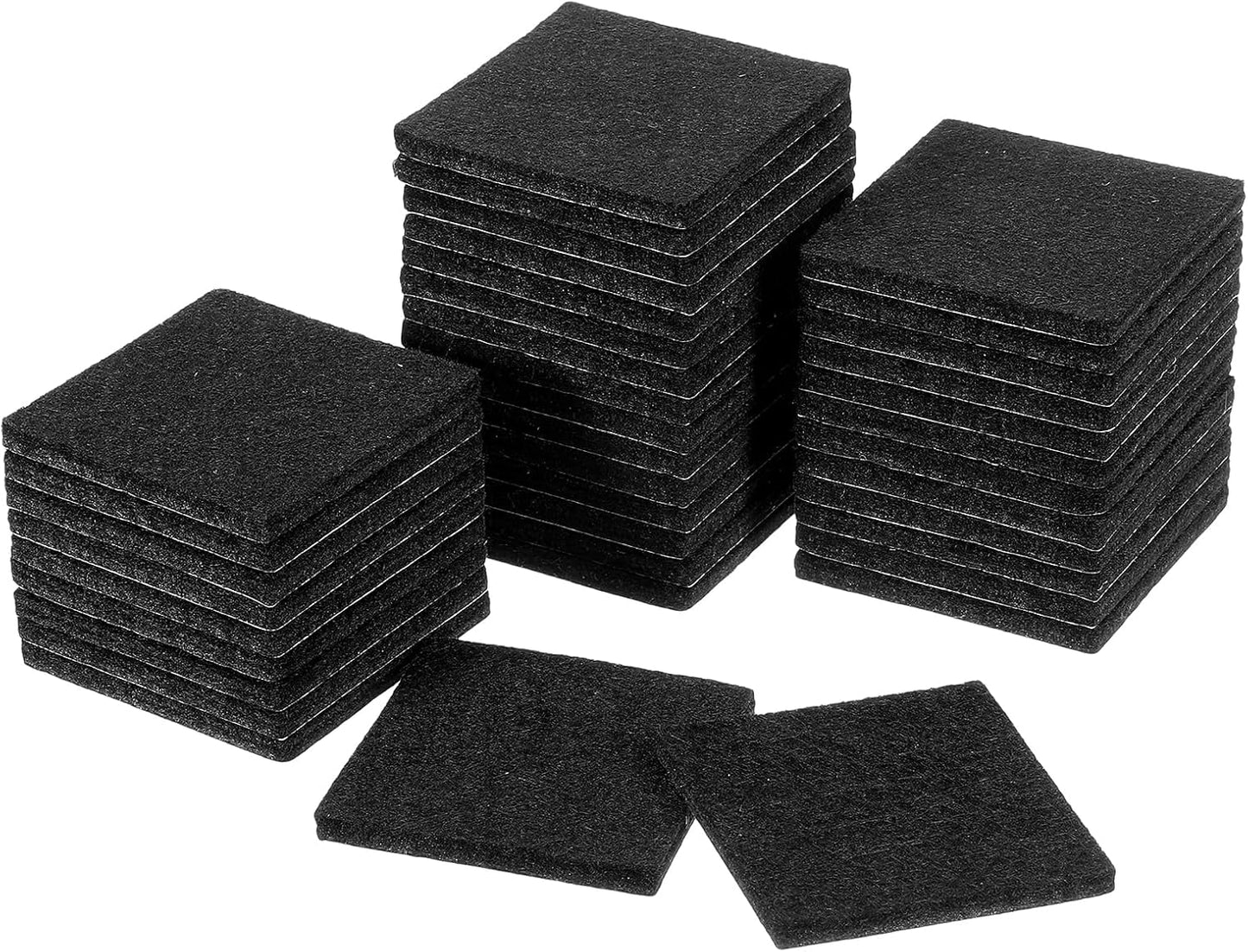 uxcell Furniture Pads, 36Pcs 1.5" - Square Self Adhesive Felt Furniture Pads, Floor Protectors for Furniture Feet Chairs Legs Hardwood Floors (Black)