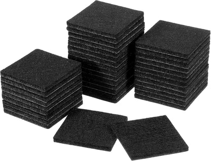 uxcell Furniture Pads, 36Pcs 1.5" - Square Self Adhesive Felt Furniture Pads, Floor Protectors for Furniture Feet Chairs Legs Hardwood Floors (Black)