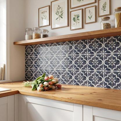 Peel‑and‑Stick Kitchen Backsplash Tiles, 30 PCS 4x4 Inch Neutral Boho Moroccan Decals – Self‑Adhesive Waterproof Vinyl Stickers for Walls & Stair Risers, Easy DIY Upgrade (Beige)