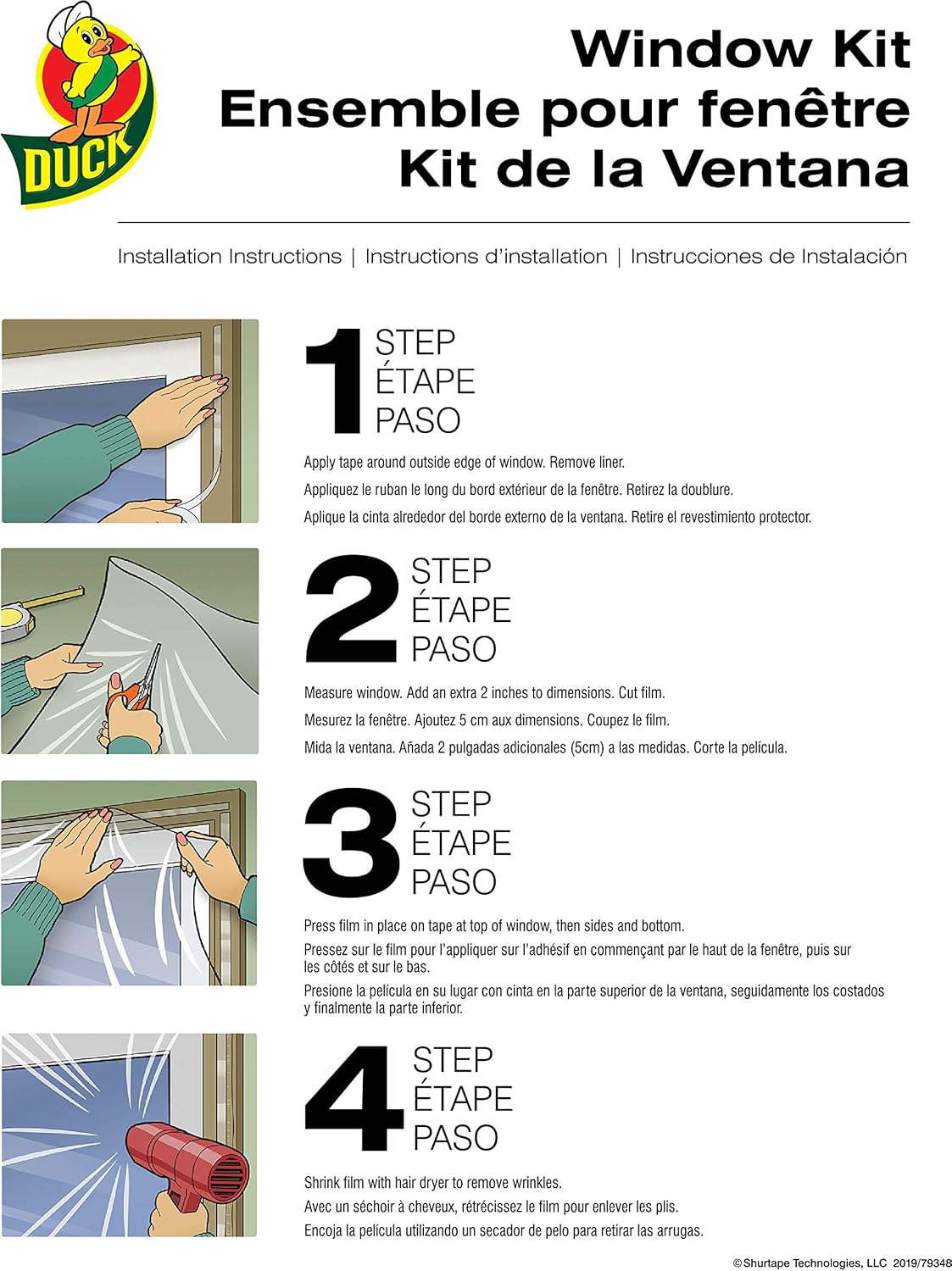 Duck MAX Strength Heavy Duty Insulating Film for Patio Door/Extra Large Window, 84-Inch x 120-Inch, Indoor, 284352