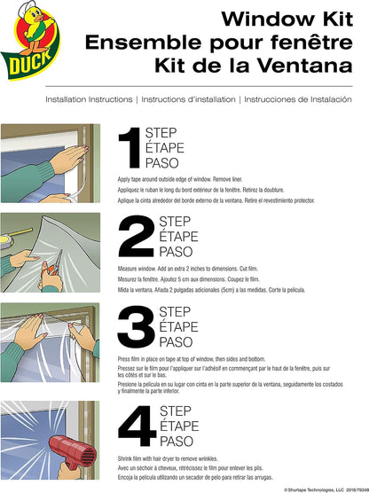 Duck MAX Strength Heavy Duty Insulating Film for Patio Door/Extra Large Window, 84-Inch x 120-Inch, Indoor, 284352