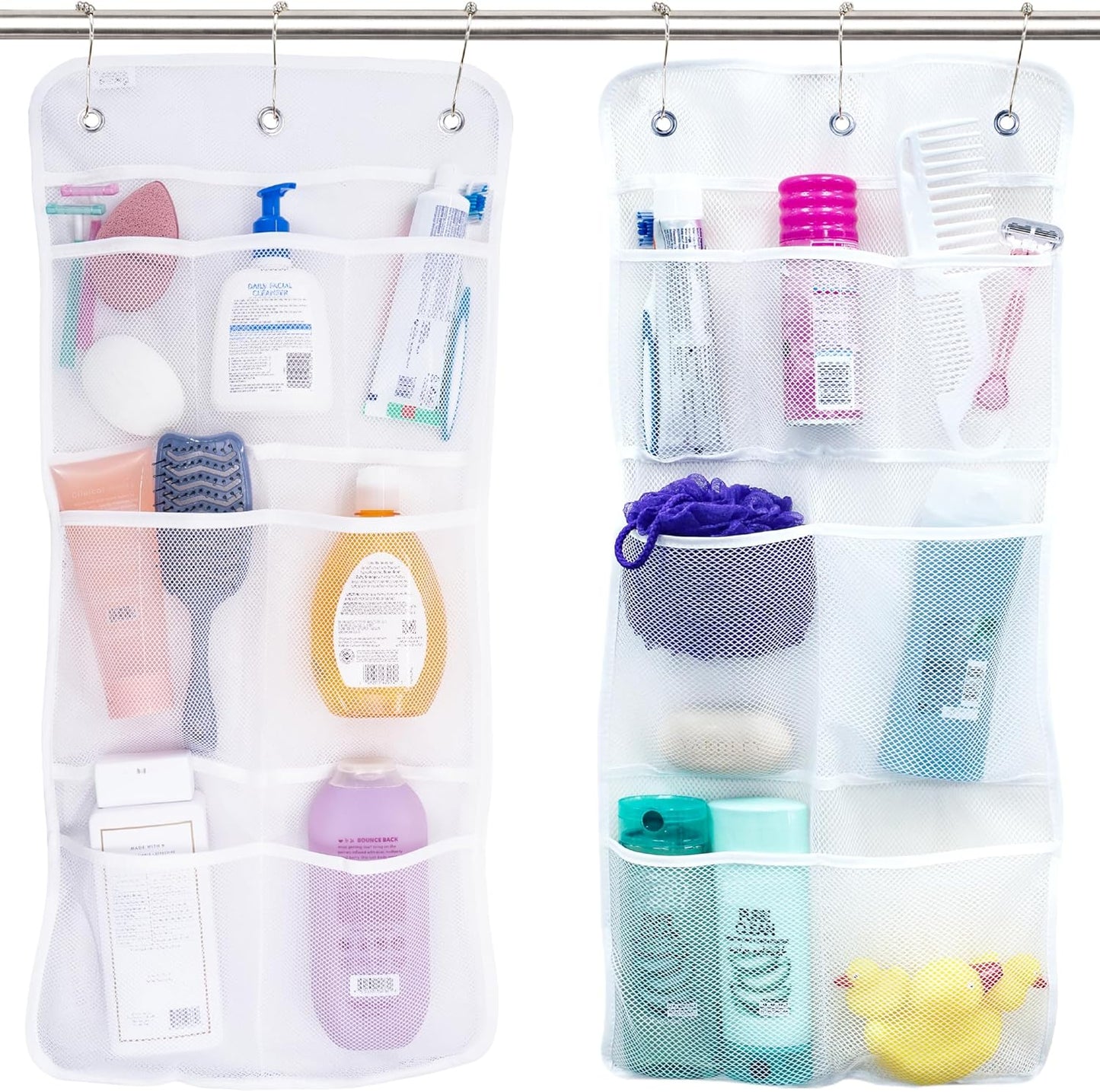 S&T INC. Shower Organizer, Shower Caddy & Bathroom Organizer, 2 Pack, White