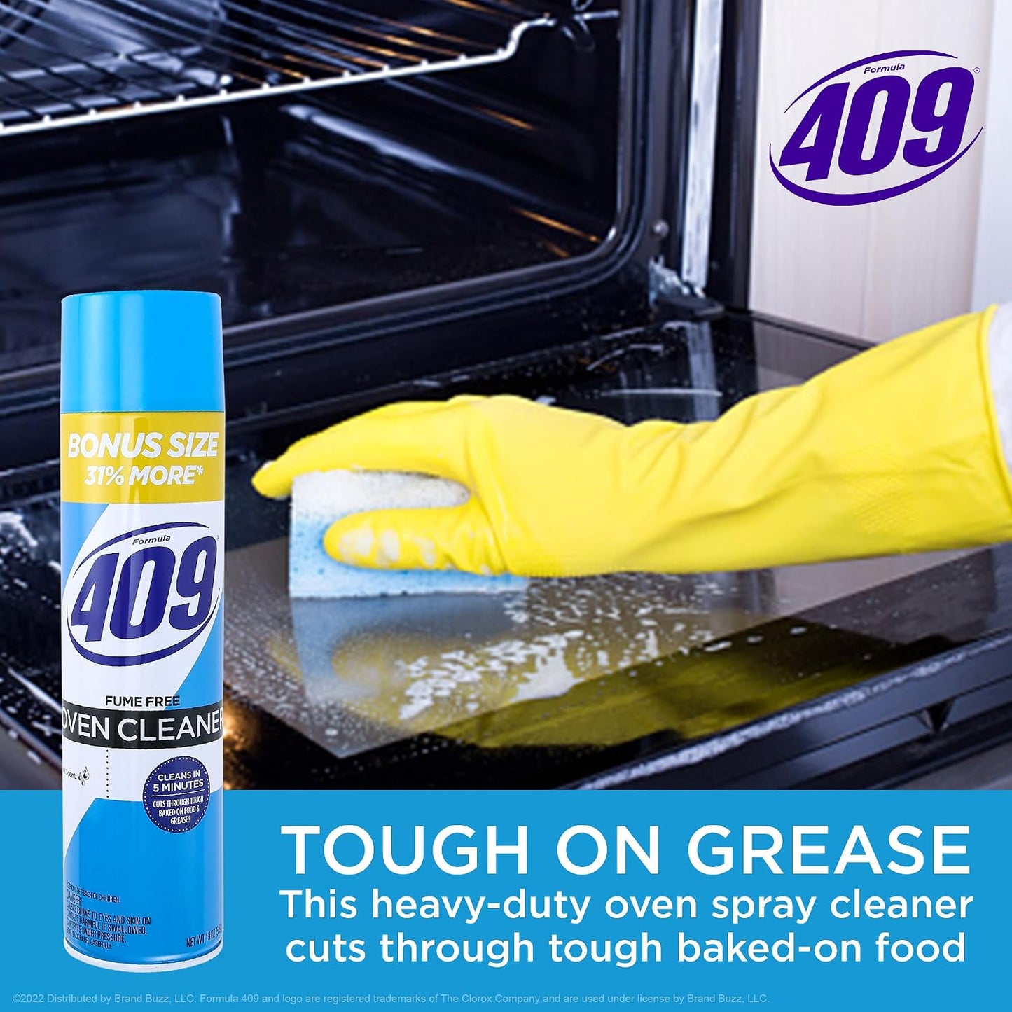 Formula 409 Heavy Duty Spray-On Oven Cleaner, Lemon Scent - Grill and Stove Top Cleaner Cuts Through Grease & Grime on Contact, A Powerful Clean You Can Trust, 14.5 Oz