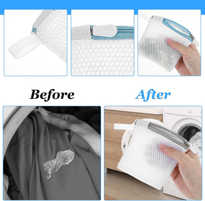 Tyqour 6 PCS Small Laundry Bag Mesh Mini Laundry Bags for Washing Machine 4.3 X 4.3 Inch Wash Bag for Delicates Laundry Pod Mesh Bag with Zipper for Home Travel