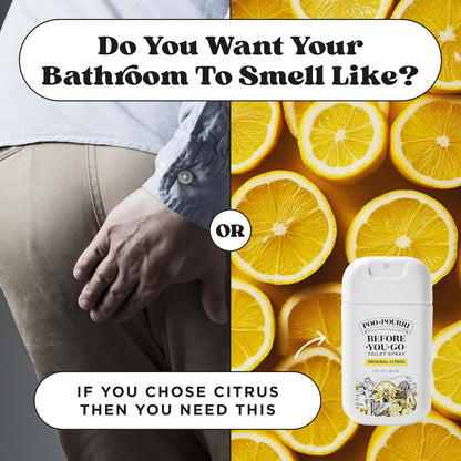 Poo-Pourri Before-You-Go Toilet Spray Refill, Original Citrus, 16 Fl Oz, Up to 800 Uses, Bathroom Odor Deodorizer with Essential Oils for Home or Work, Lemon, Bergamot and Lemongrass Scent