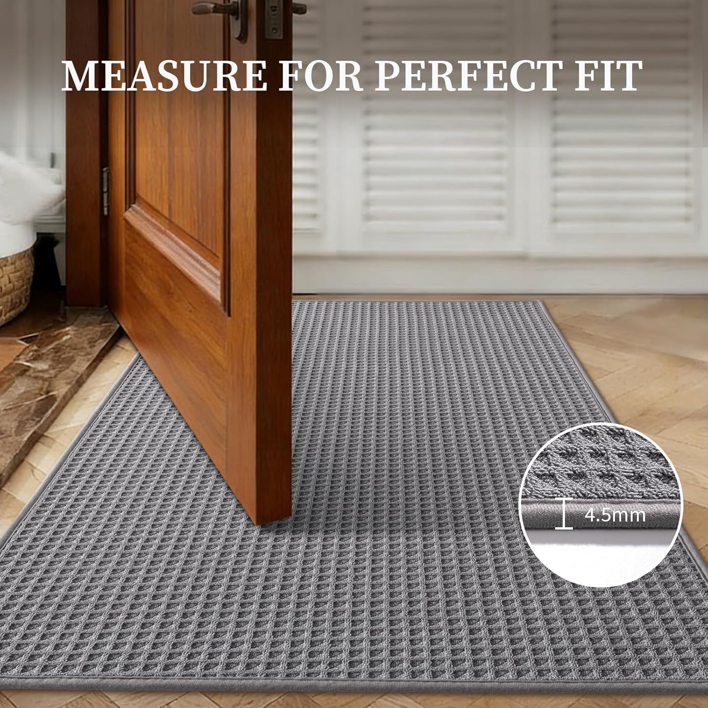 YIHOUSE Indoor Door Mat 24" x 36", Non-Slip Washable Entryway Mat, Dirt Trapper Absorbent Entrance Mat, Low Profile Floor Mat for Front/Back Door, Entryway, Khaki