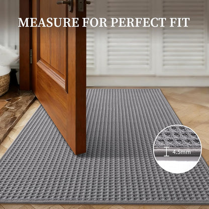 YIHOUSE Indoor Door Mat 24" x 36", Non-Slip Washable Entryway Mat, Dirt Trapper Absorbent Entrance Mat, Low Profile Floor Mat for Front/Back Door, Entryway, Khaki