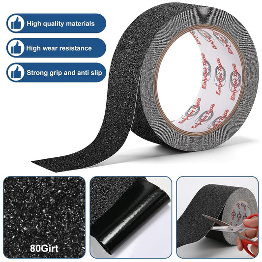 Anti Slip Tape 2 Inch x 16.5 Ft, Non Slip Waterproof Safety Grip Adhesive Traction Tape for Steps, Stair Treads and Ramps, Indoor & Outdoor Use