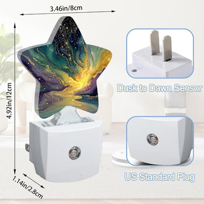 Lavender Butterfly Nightlight,Summer Flowers Star Night Lights Plug into Wall Decorations for Bedroom Bathroom,Dusk to Dawn Sensor Kitchen Hallway Stairs Energy Efficient Desk Lamp