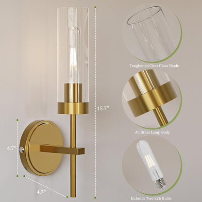 Gold Battery Operated Wall Sconce Set of 2, Wireless Wall Sconces with Remote Control, Rechargeable 3000K Dimmable Wall Light for Bedroom Living Room Bathroom Hallway Entryway Stairwell