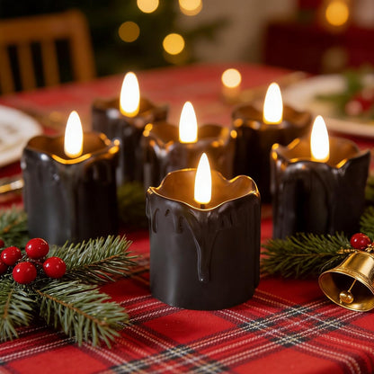 Eywamage Ivory Flameless Votive Candles with Timer Batteries, 2x3 inch Small LED Pillar Candles Flickering Set of 6