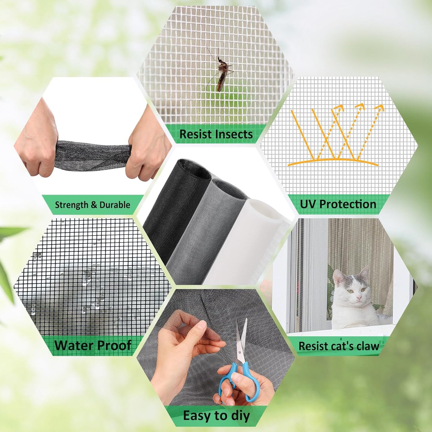 Magnetic Screen Door - Self Sealing, Heavy Duty, Hands Free Mesh Partition Keeps Bugs Out Let Breeze in- Pet and Kid Friendly - Keep Open Feature (Black, Fit Door Size 38 x 82 Inch)