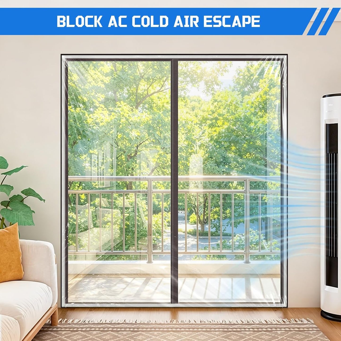 Heavy Duty Window Insulation Kit for Winter - 75 in x 79 in Clear Plastic 180㎛ Thick Shrink Film on Windows and Patio Doors, Reusable Storm Window Kit for Sliding Doors & Large Windows