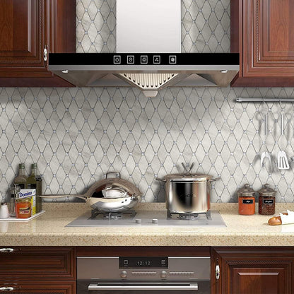 STICKGOO 10 Sheets Peel and Stick Backsplash, Polished Dolomite PVC Mixed Metal Gold Kitchen Backsplash, Stick on Backsplash Wall Tiles for Kitchen, Bathroom, RV