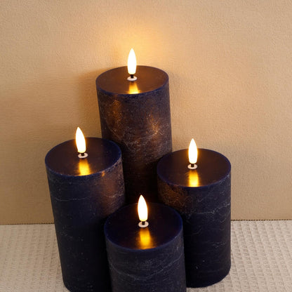 Flickering Flameless Candles, Real Wax Battery Operated Candles with Remote, Flat Top Led Flameless Pillar Candles for Home, Wedding, Party Decor, Set of 4, Φ 3" H 4" 5" 6" 8", Ivory