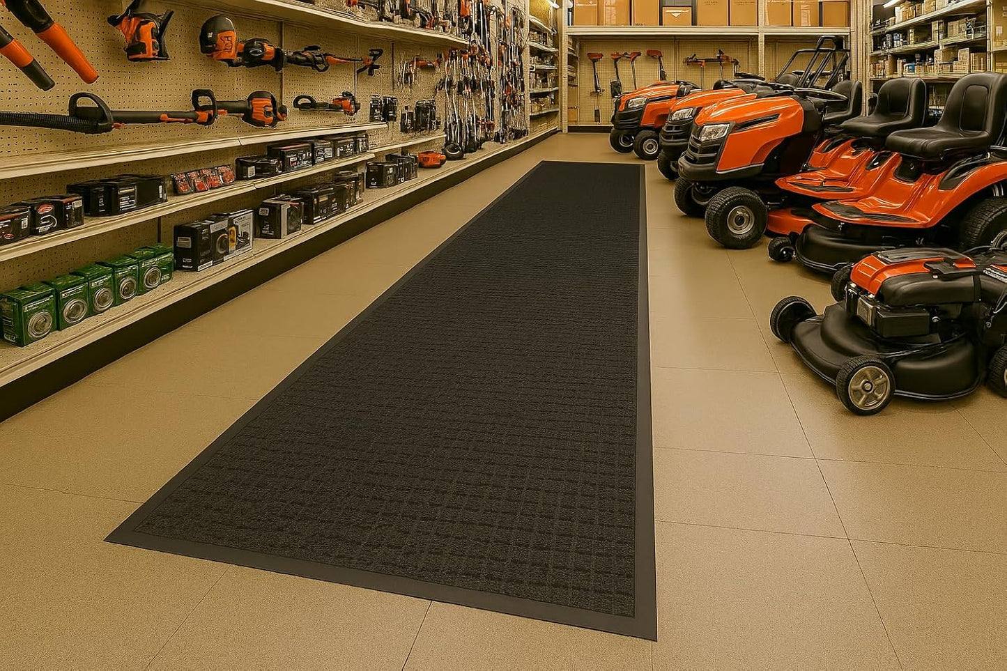 Guardian WaterGuard Indoor/Outdoor Wiper Scraper Floor Mat, Rubber/Nylon, 3'x4', Grey