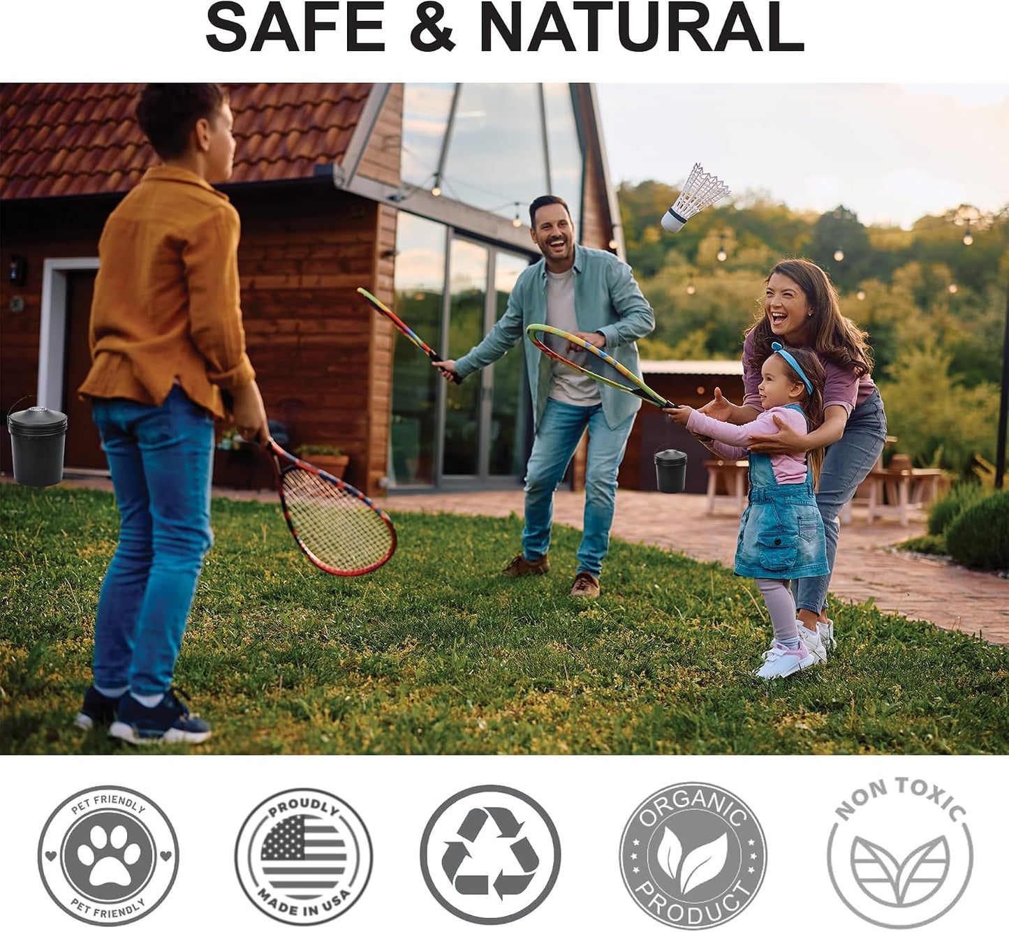 STUCK Pro AGO Mosquito Trap + Decorative Bucket, Naturally Attract & Capture Container-Breeding Mosquitoes, Pet & Kid Safe, Just Add Water & Attractant & Place on the Included Vessel
