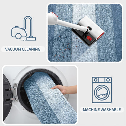 Kitinjoy Indoor Outdoor Door Mat, 32x20 Non-Slip Absorbent Dirt Trapper, Low-Profile Washable Inside Entrance Front Floor Mat, Sturdy Soft Entry Doormats for Entryway, Grey