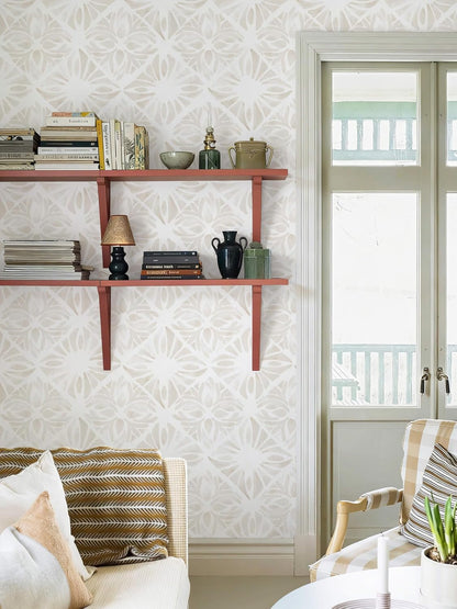 Boho Wallpaper Neutral Peel and Stick Wallpaper 78.7"x17.3" Geometric Wall Paper Beige and White Contact Paper Textured Removable Vinyl Waterproof for Bedroom Farmhouse Kitchen Bathroom