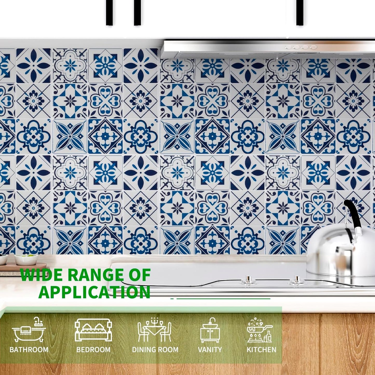 LONGKING Peel and Stick Backsplash Tile Stickers, Colorful Talavera Mexican Tile, Stick on Wall Tiles (10 Sheets)