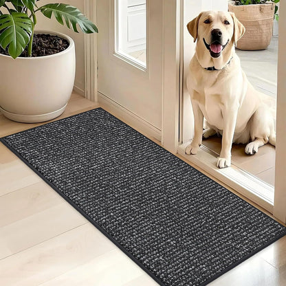 BEQHAUSE Dirt Trapper Door Mat 20" x 32", Non-Slip Washable Doormats Entrance Mat, Dirt Resistant and Absorbent Welcome Mat, Low Profile Floor Mats for Front Back Door and Entryway, Beige