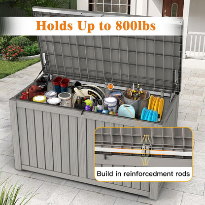 Outdoor Storage Box, 50 Gallon Waterproof Deck Storage Box, Lockable Patio Storage Bins for Package Delivery, Porch, Garden Tool, Cushions, Anti-Theft Weatherproof & UV-Resistant Parcel Drop Box
