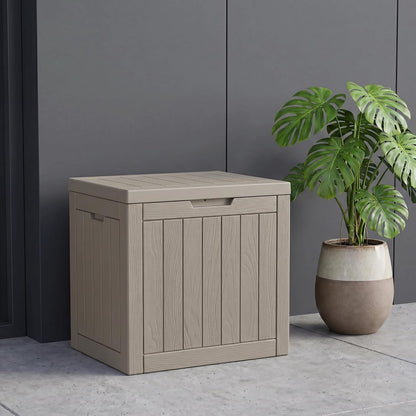 NicBex 30 Gallon Deck Box, Waterproof Resin Outdoor Storage Box Lockable for Patio Furniture, Fade Resistant Patio Side Table & Organizer for Garden Tools, Pool Floats, Outdoor Cushions, Black