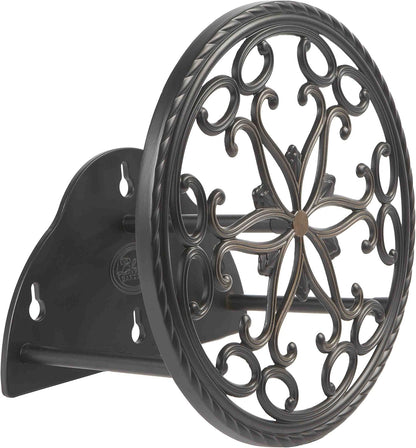 Liberty Garden 671 Wall Mount Decorative Garden Hose Butler, Holds 125-Feet of 5/8-Inch Hose - Patina
