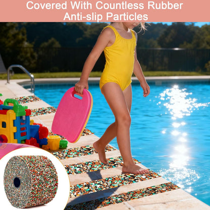 Waterproof Tape for Pools, 4" x15FT Heavy Duty Anti Slip Stair Treads Outdoor Tape Non-Slip Rubber Grip Tape Shower Strips Slip Resistant Tape Traction Tape for Stairs Showers Bathroom Trails