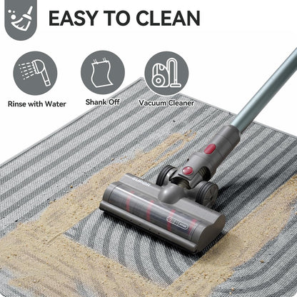 Front Door Mat 17''x30'', Absorbent Dirt Resist Washable Non Slip Low-Profile Indoor Doormat, Easy Clean Welcome Entryway Door Mats, Brown