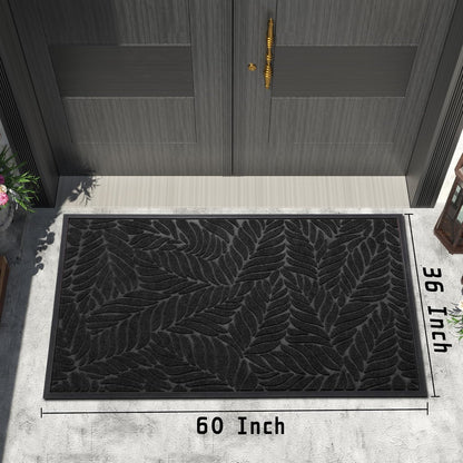 Yimobra Front Door Mat Outdoor Indoor, 29.5x17 All-Season Waterproof Door Mat Outside Entrance, All-Weather Non-Slip Outside Doormat for Garage Patio Entryway, Brown