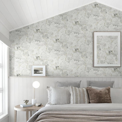 Dimoon 17.3" X 78.7" Peel and Stick Wallpaper Floral Contact Paper Boho Beige White Renter Friendly Natural Wall Paper Waterproof Removable Self Adhesive Wallpaper for Bedroom Livingroom Vinyl Roll