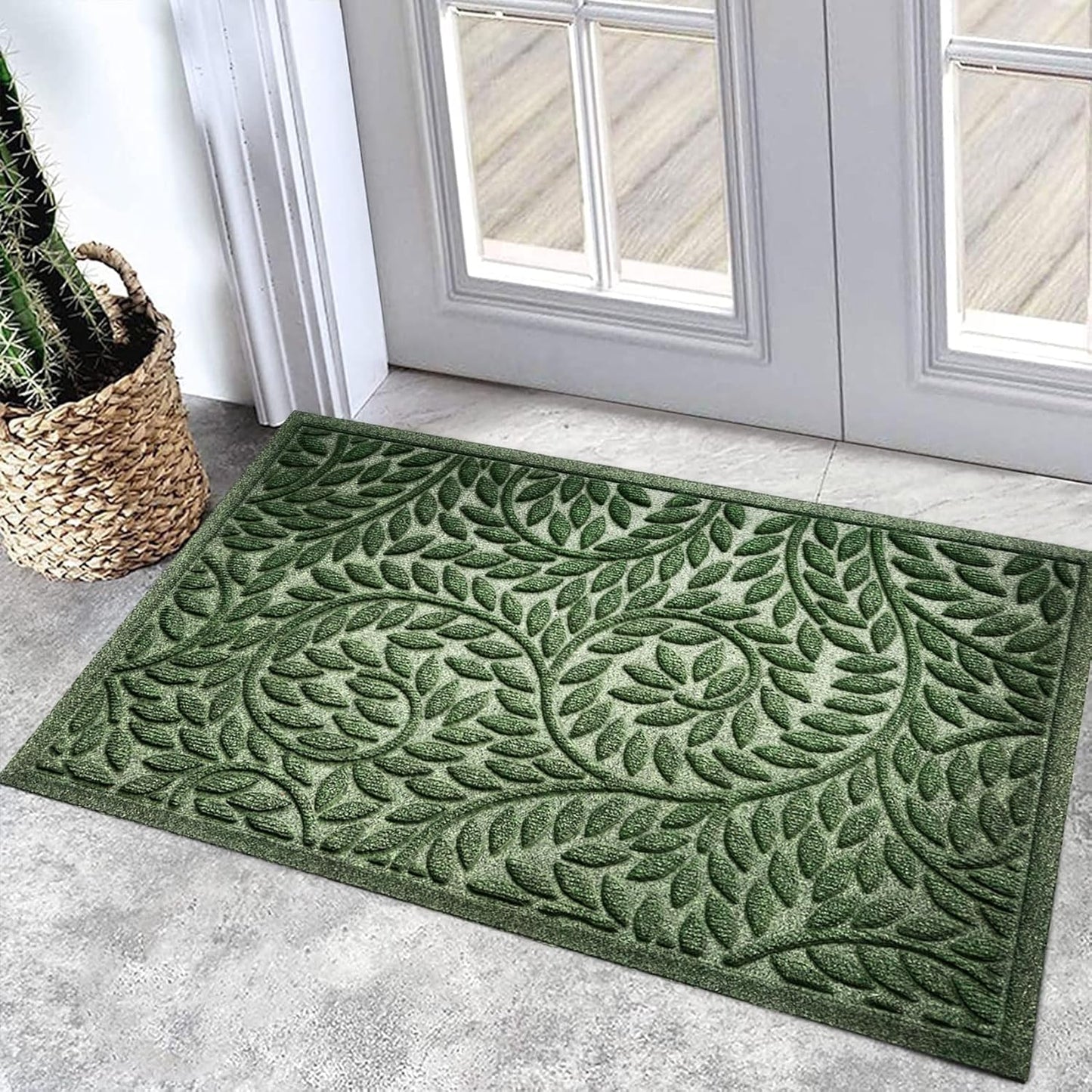 Bulijojo Front Door Mat Entrance,Durable Heavy Duty Welcome Mat,Thick Absorbent Natural Rubber Non Slip Mat,Sturdy Entryway Brown 17"x30"