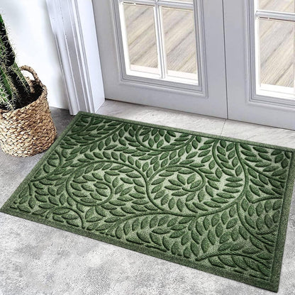 Bulijojo Front Door Mat Entrance,Durable Heavy Duty Welcome Mat,Thick Absorbent Natural Rubber Non Slip Mat,Sturdy Entryway Brown 17"x30"