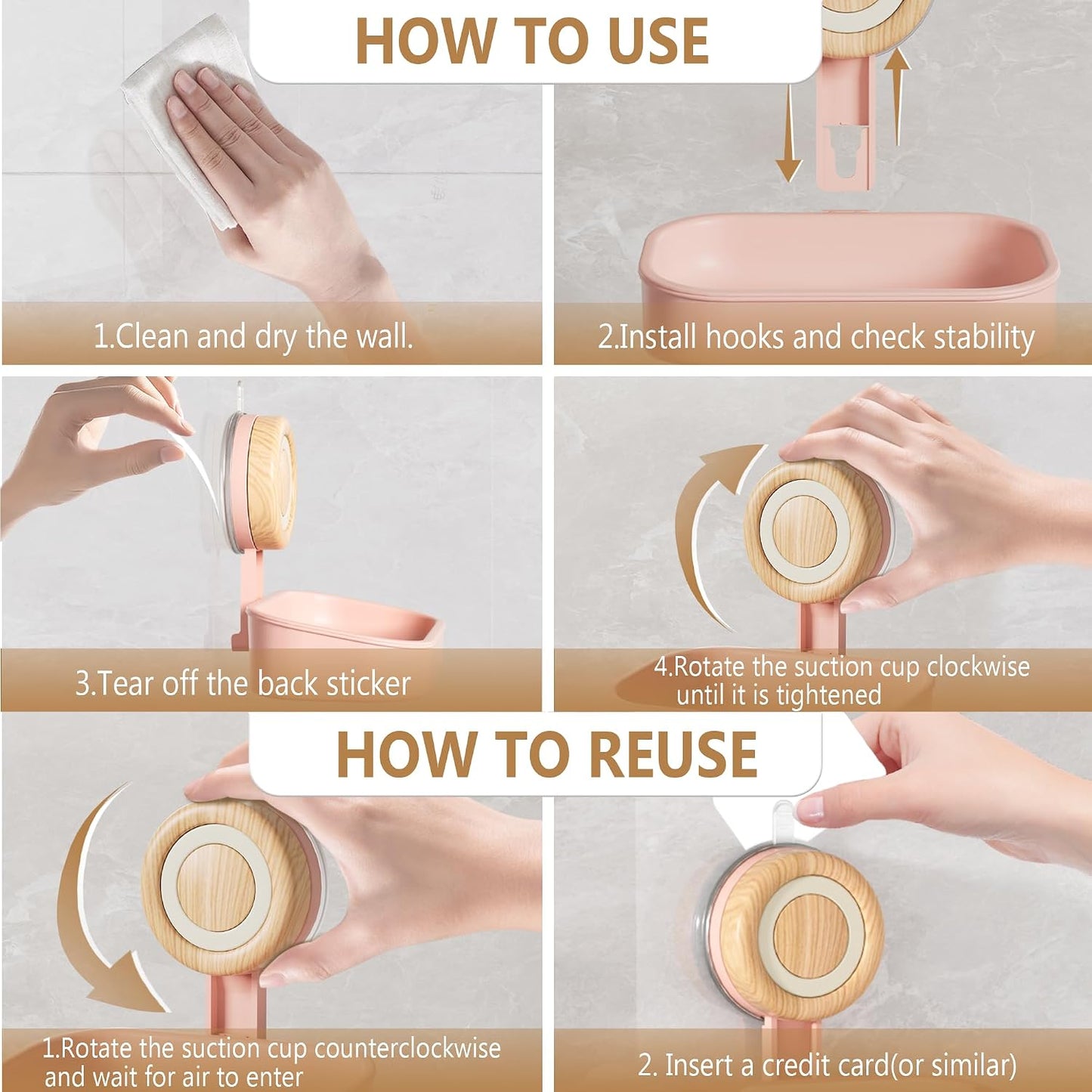 Double Layer Soap Dish for Shower 2 Pack, Wall Mounted Bar Soap Holder Suction Cup 2 Layer Self Draining Soap Case Sponge Holder for Shower Bathroom, Tub and Kitchen Sink, Drill-Free Tray