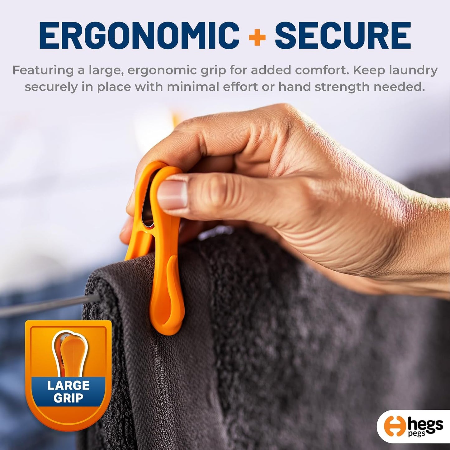 Hegs 24 Pack Multi-Color - The Smartest Heavy Duty Clothespins with Hooks - Hang 3 Garments at Once with Our Tough, Dual Hooks Clothes Pins with Anti-Rust Spring - Durable, Colorful Clothespins