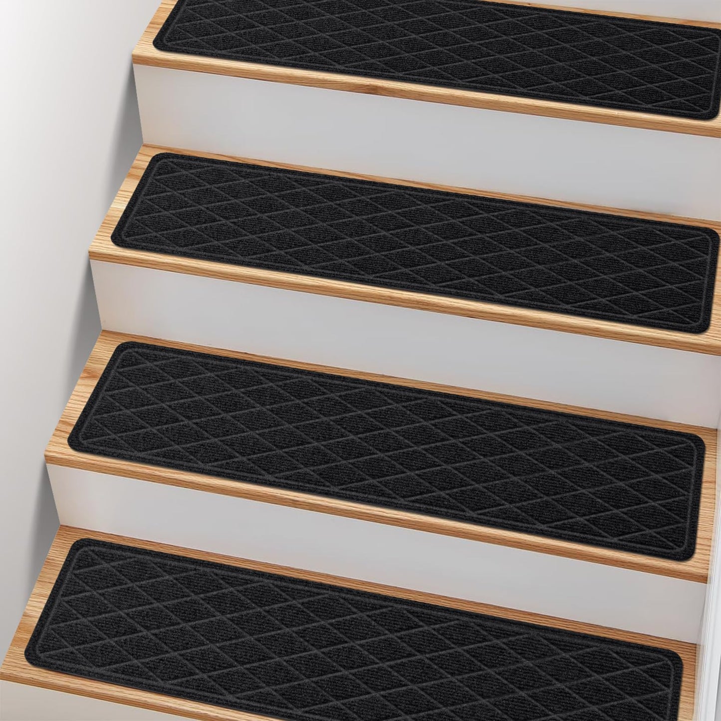 Non Slip Stair Treads for Wooden Steps,15 Pack 8" X 30" Stairs Carpet Treads Indoor with Reusable Peel and Stick Adhesive for Kids Elders and Pets