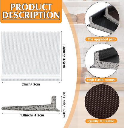 Jetec 6 Peices Self-Adhesive Door Corner Seals, Gap Filler Seal Strip Weather Stripping Draft Stopper Door Frame Seal Corner Foam for Weather Protection Isolation of Noise(Black)