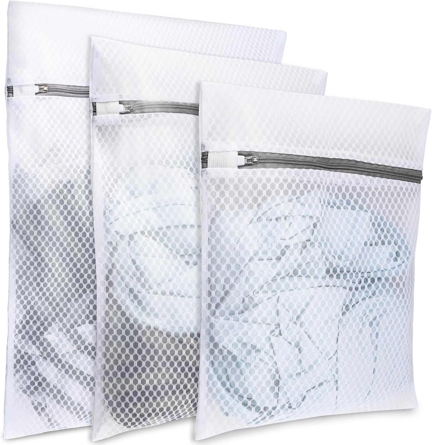 Mesh Laundry Bags for Delicates, 3 Pack Laundry Bags Mesh Wash Bags in 3 Sizes(1 Large, 1 Medium, 1 Small), Durable and Gentle Lingerie Bags for Washing Delicates, Garment Bag for Washing Machine