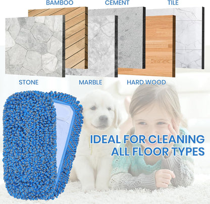 TrueYee 2 Pack Microfiber Mop Replacement Pad for Dry Dusting Wet Mopping (Dust Mop ASIN:B0CM8Z8Y2P)