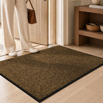 Mibao Front Door Mat, Dirt Trapper Welcome Mat for Outdoor Indoor, Non-Slip Waterproof Doormat, Durable Machine Washable Low Profile Entry Rug for Back Door Outside Patio Porch, 29.5" x 17", Grey